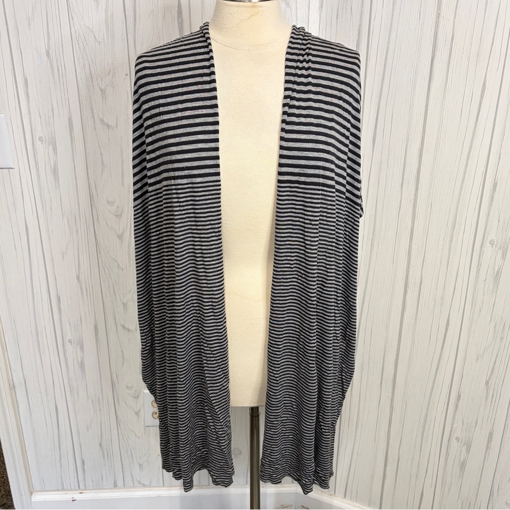 GREY & BLACK Striped T-shirt Scarf‎ Lightweight, Soft & Stretchy